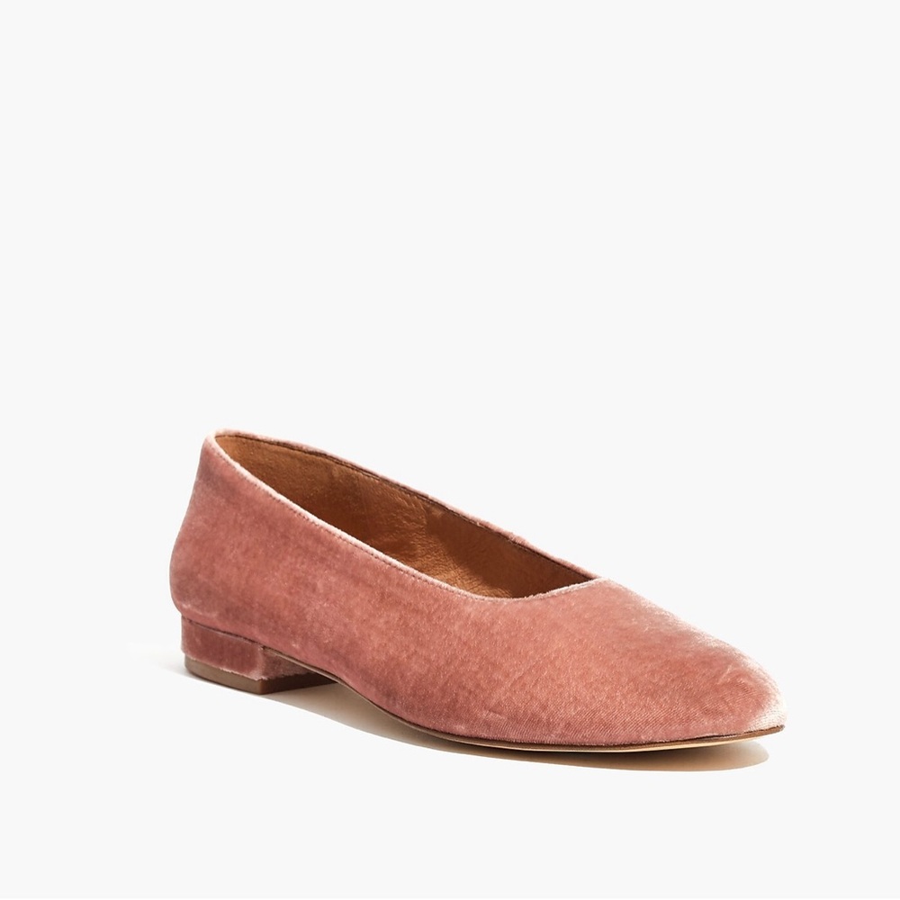 The Leia Ballet Flat In Velvet- Madewell